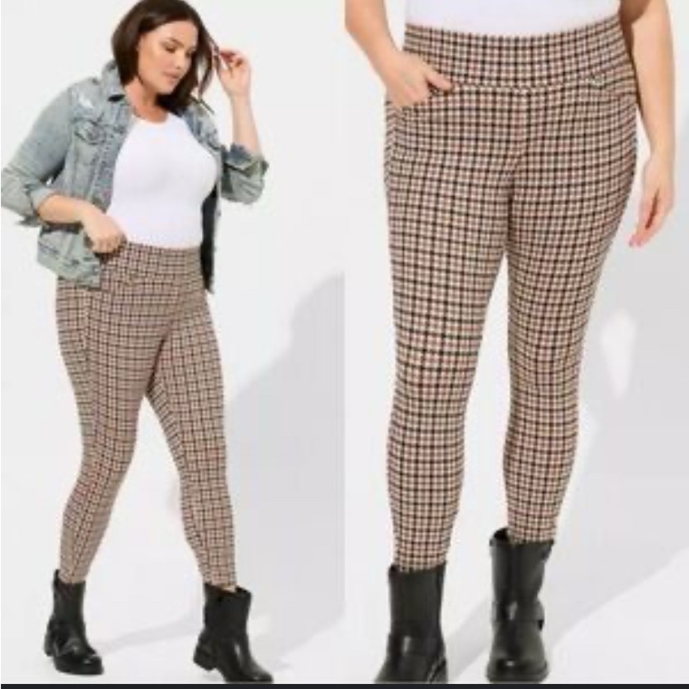 Torrid Houndstooth Dress Pants in Black, Brown and Tan